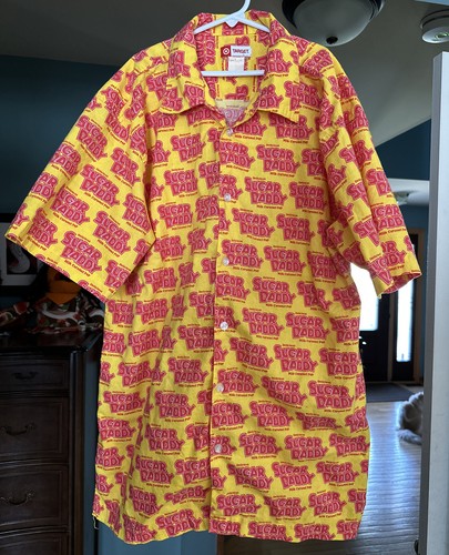 Target Vintage Sugar Daddy Milk Caramel Pop Button Front Shirt Men's Large rare