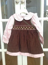 B T Kids Super Cute 3-piece Dress Corduroy/ Cotton 18 Months Toddler Girls, NWT