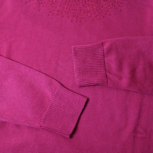 Lands' End Womens Red Turtleneck Beaded Sweater Long Sleeve M 10/12 Hong Kong - Picture 12 of 17