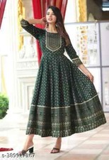 Indian Women traditional EMBROIDERY RAYON ANARKALI LONG KURTI for women