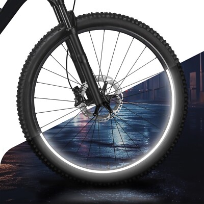 Reflektoren Aufkleber - 104-teiliges Fahrrad Aufkleber Set - 26-29 Zoll Schwarz