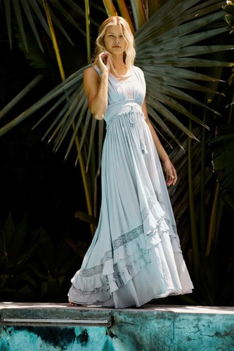 SANTA MARIA MAXI DRESS CHAMBRAY MIST | eBay