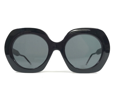 Thom Browne Sunglasses TBS509-54-01 BLK Black Round Diva Model with Gray Lenses
