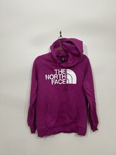 The North Face Hoodie Womens L Half Dome Pullover Graphic Logo Sweater Pink
