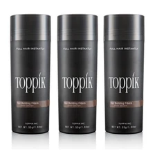 3 x TOPPIK 55 (g). Hair Fibers - thickener loss concealer Microhairs