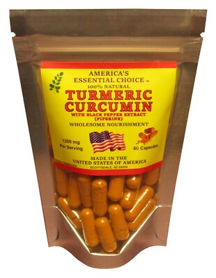 Extra Strength Turmeric & Curcumin Extract Supplement - Made In The USA, 1200mg