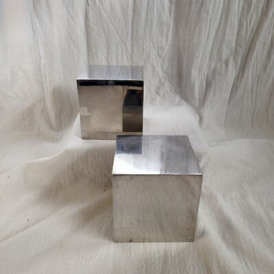 Nickled Chrome Cube Set of 2 by Design Line El Segundo California Retro Designer