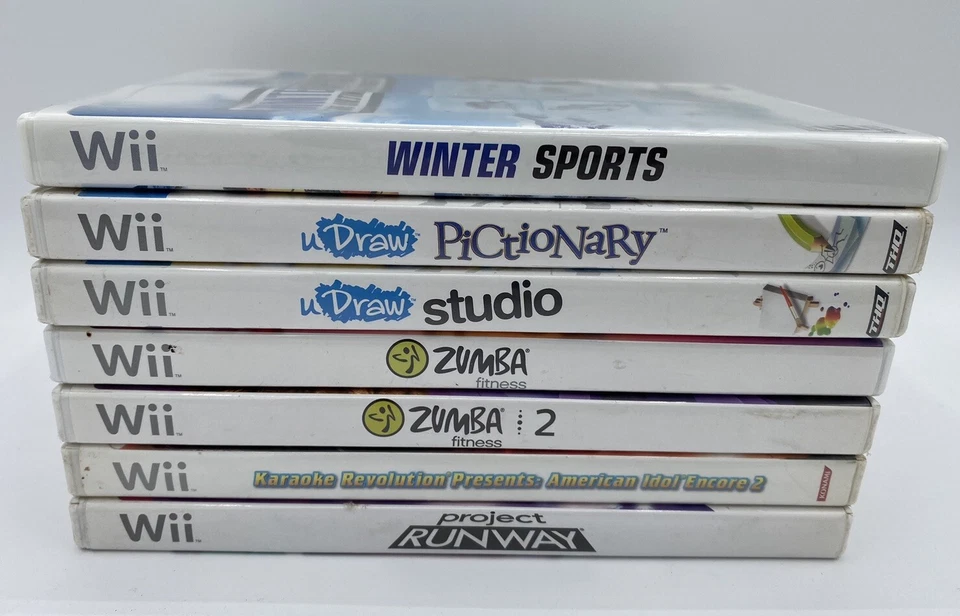 Wii Games Lot of 8 W/ Winter Sports Just Dance 4 U-Draw Pictionary Zumba Tested - Image 2 of 4