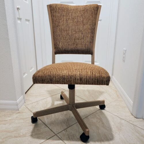 Retro Mid-Century CHROMCRAFT Adjustable Swivel Rolling Office / Dining Chair