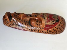 Hand Carved Wood Tribal Tiki Mask 