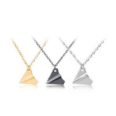 Cute Simple Pendant Necklace Paper Airplane Plane High Fly