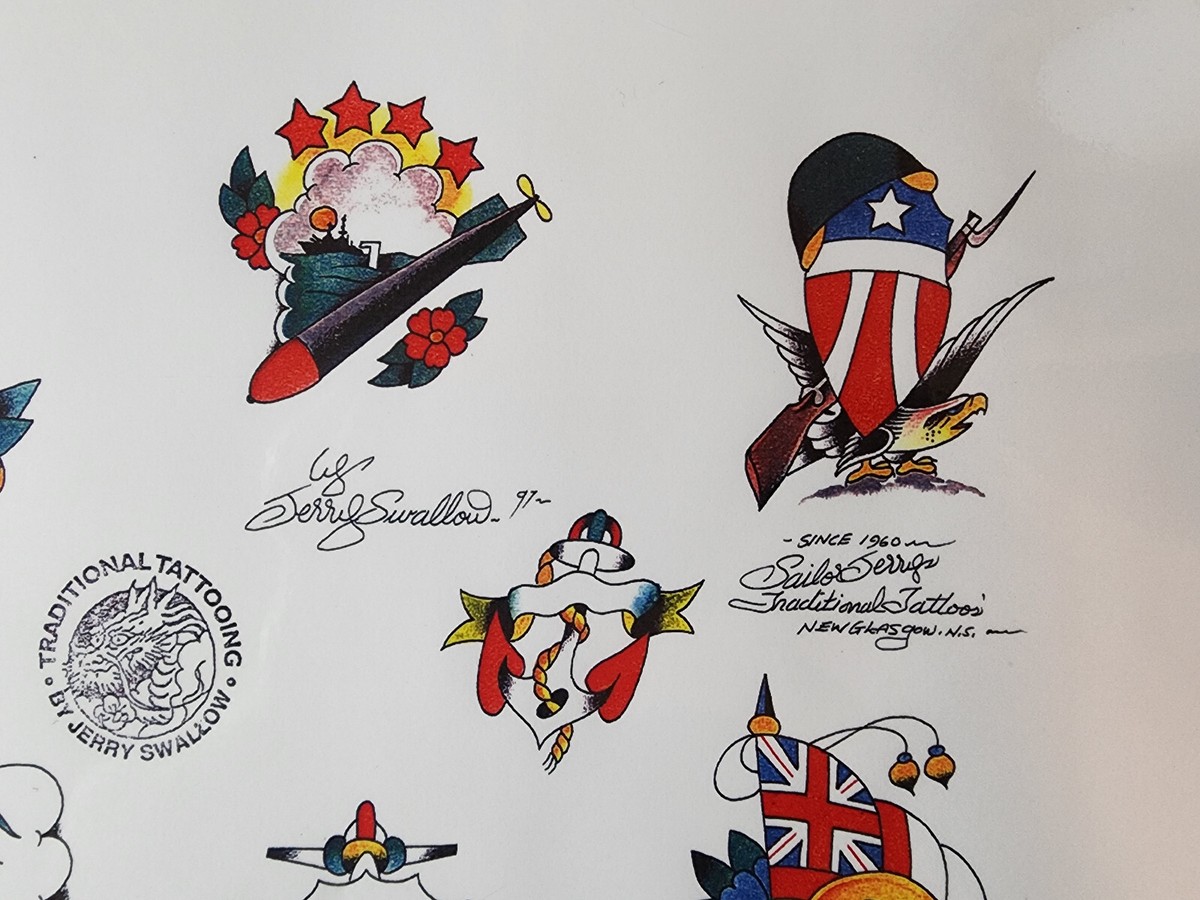 Traditional American Tattoo　ジェリースワロウ Jerry Swallow Traditional American Tattoo Design $2.25 | Buy