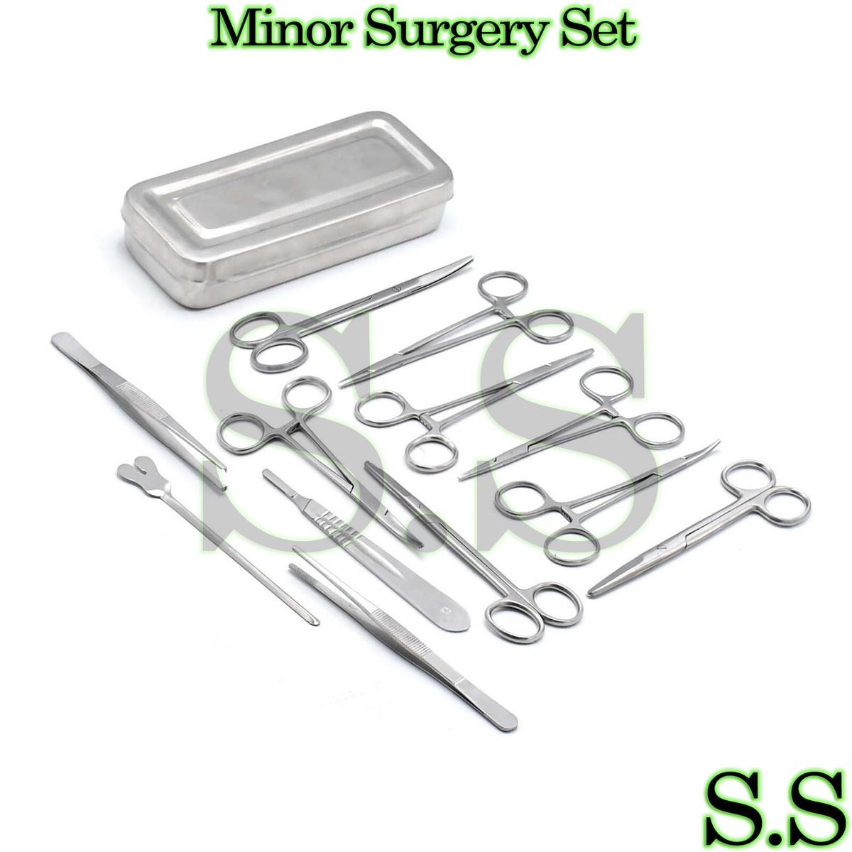Minor Kit Instruments Dental Instruments Kit 13-Piece Minor In Steel Box - Basic Surgical ...