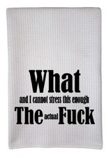 WTF What the F*c! Toalla de gofre triple de sublimación de tinte sarcástico 16"x24" wwt-055