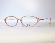 VINTAGE LOGO PARIS HONEY W/ SHINY PEARL ISH LINES EYEGLASS FRAMES FRANCE NOS