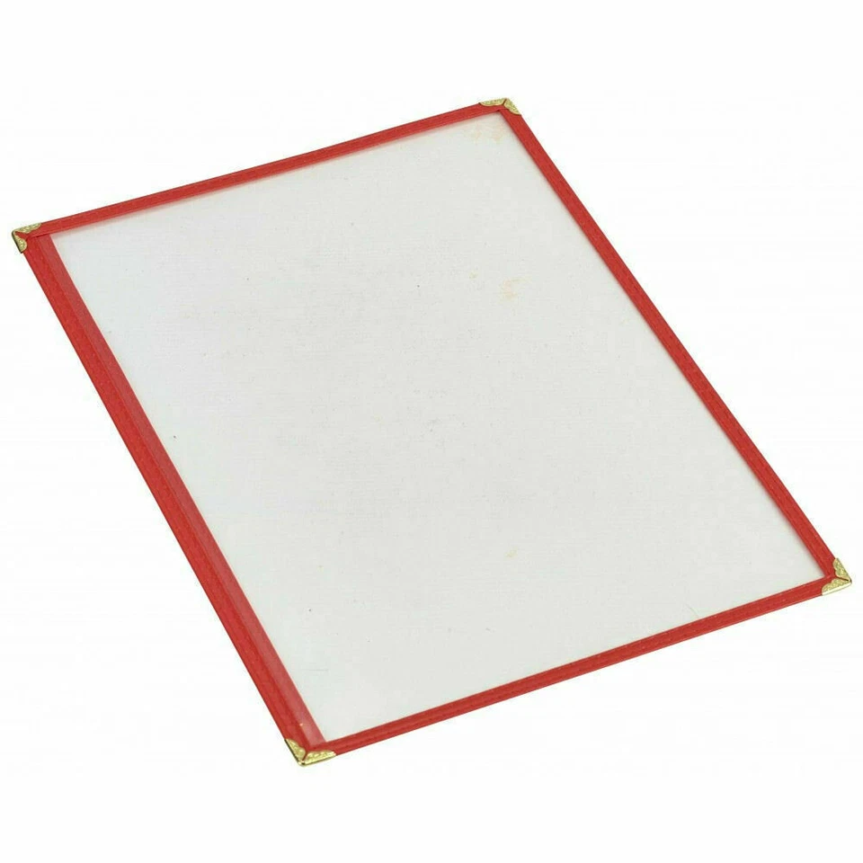 PRC DISPOSABLES LTD A4 Red American Style Menu Holder - Menu Cover 1 or 2 Pages Heavy Duty BarBits