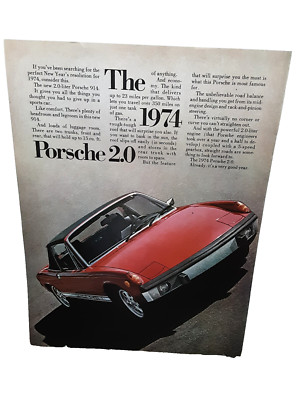 1973 1974 Porsche 914 New Years Resolution Original Print Ad Vintage