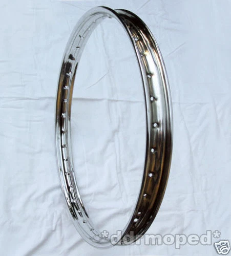 Rim 1 35 x 19 Inch Chrome Plated for Moped Motorcycle