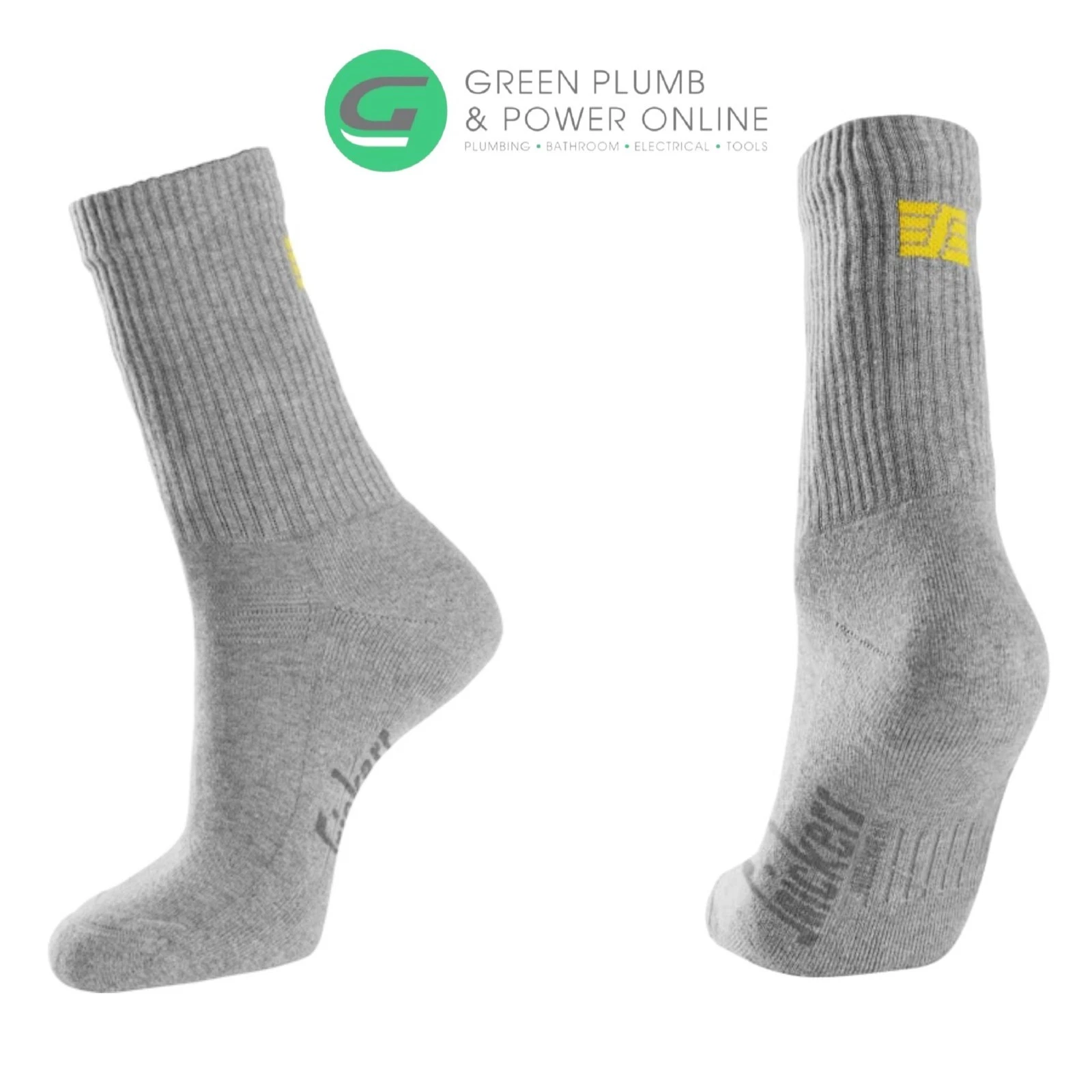 Snickers Cotton Logo Work Socks Grey - UK Size 7 - 10 - 3 Pack Of Socks