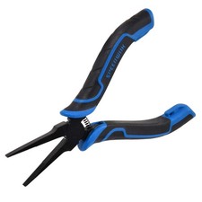 SPEEDWOX 5 Inch Thin Flat Nose Pliers for 5", Blue Black Serrated Jaw