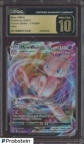 2021 Pokemon Fusion Strike #114 Mew VMAX CGC 10 PRISTINE