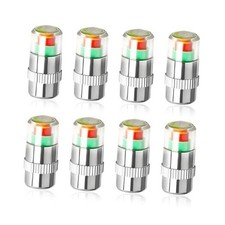 Tire Pressure Monitor Valve Stem Caps, 2.4 Bar 36PSI Pressure 8PCS Silver