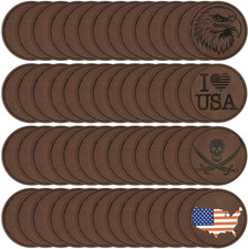 64Pcs Blank Leatherette Hat Patches with Adhesive, Iron on Leather Patches for H