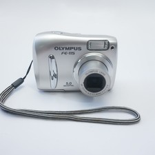 Olympus FE-110 5.0MP Compact Digital Camera Silver Tested AA Battery Powered
