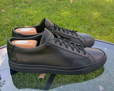Common Projects Size 41EU 8/8.5US Mens Achilles Low Black 1528 COA $450 - Image 1 of 4
