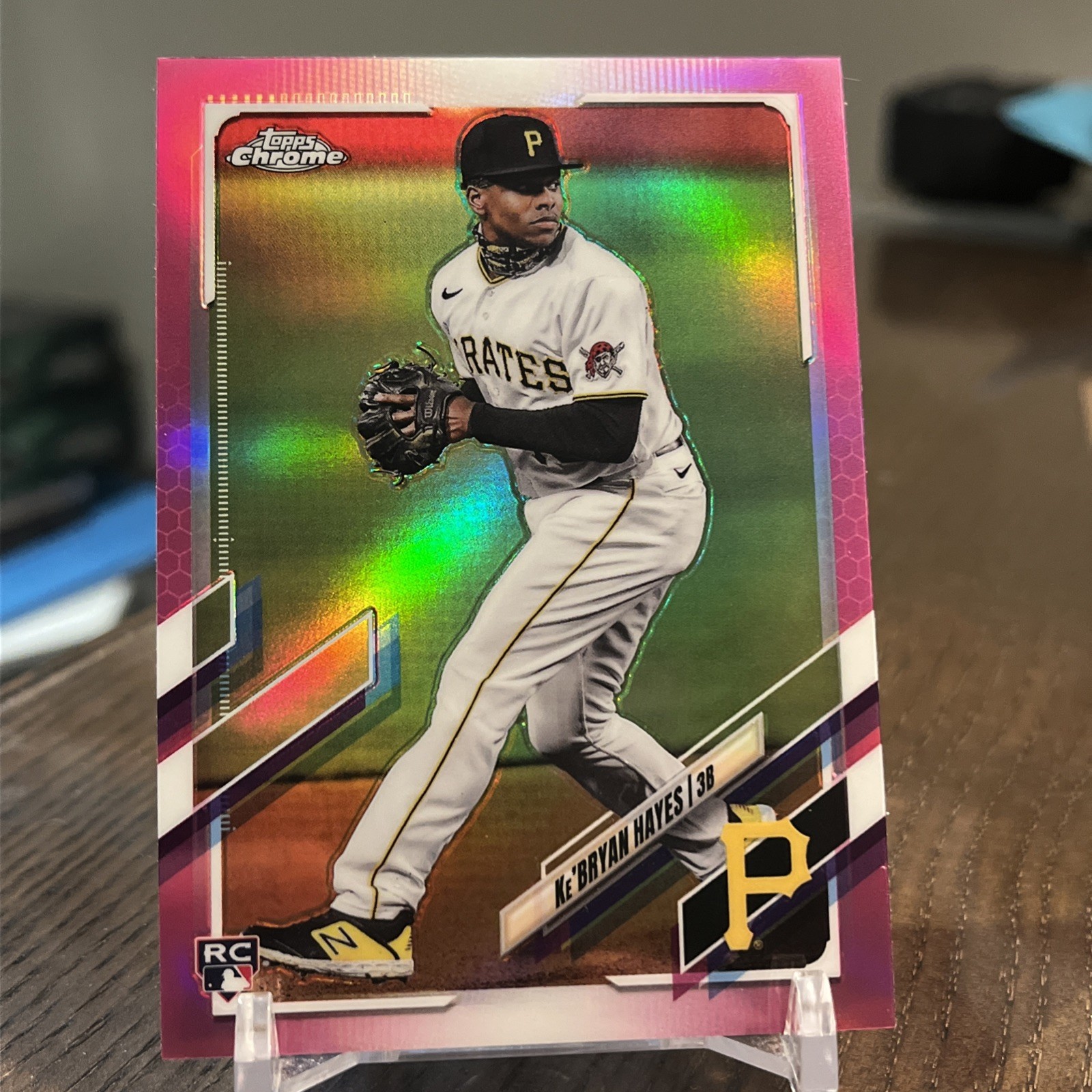 KE'BRYAN HAYES 2021 TOPPS CHROME PINK REFRACTOR ROOKIE #191 PIRATES RC