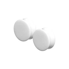 8G to 1" Solid White Stone Concave Double Flare Ear Gauges Piercing Sold as Pair