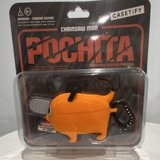 Casetify Chainsaw Man Pochita AirPods Pro Case Orange Silicone Clip for Apple