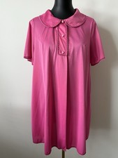 Vintage Shadowline Petals Women  s M Shirt Rode/Gown Raspberry Pink Scallop Trim