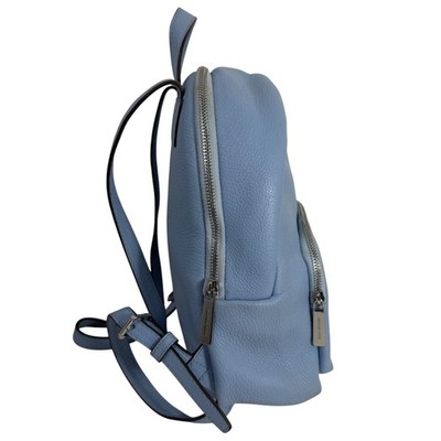 Michael Kors Soft Blue Pebbled Leather Mini Backpack Michael Kors Small Light Blue MK Logo Leather Backpack | eBay main image 4
