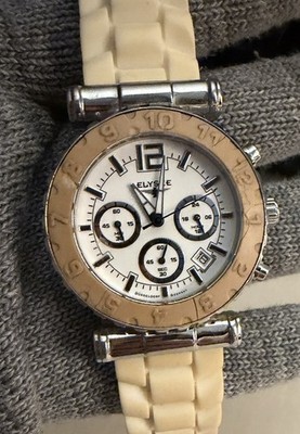 Elysee Düsseldorf Germany 13224 Chronograph Quartz Watch White/Cream Date