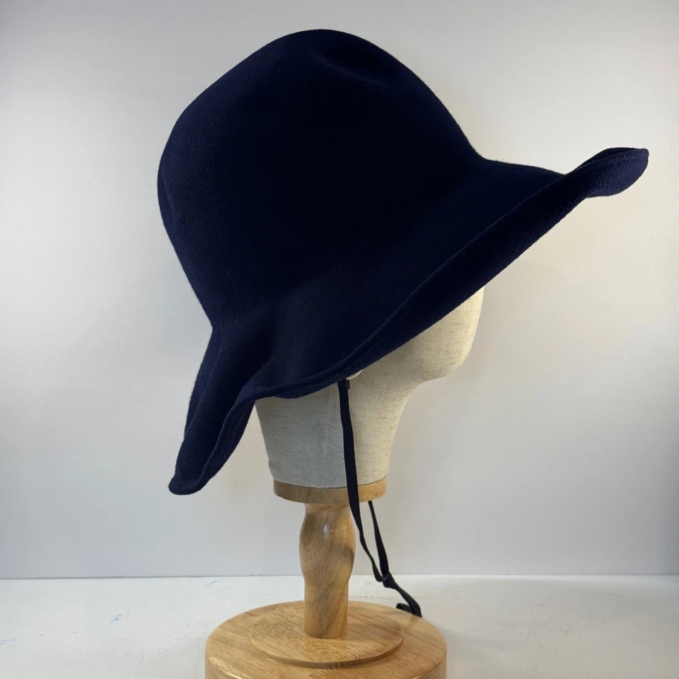 Frank Olive Vintage Wool Hat | 1960s Union Made Navy Wide Brim | Frank's Girl - Image 4 of 4