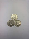 Ben Franklin SiIver Half DolIars 90% SiIver Lot of 3
