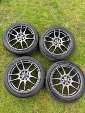 Japan Racing JR29 4x100 Wheels 17x7 4x108 Grey Michelin PS5