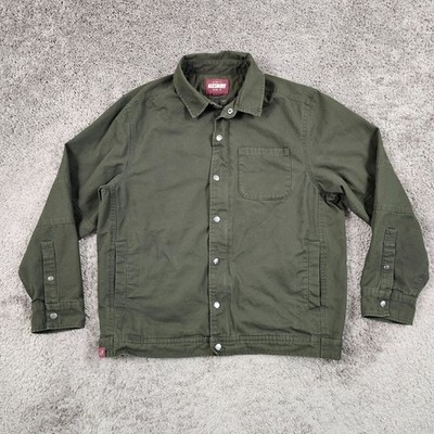 Alesbury Jacket Mens Large L Green Denim Lined Button Front Pockets Outdoors