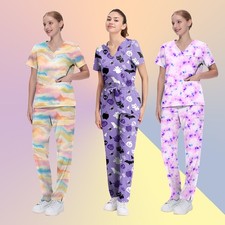 Modern V-Neck Women's Scrubs Functional Design