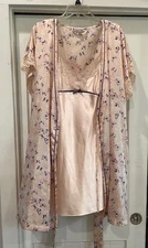 Morgan Taylor Women's Size XL Robe/Nighty Satin Blush Pink Butterfly