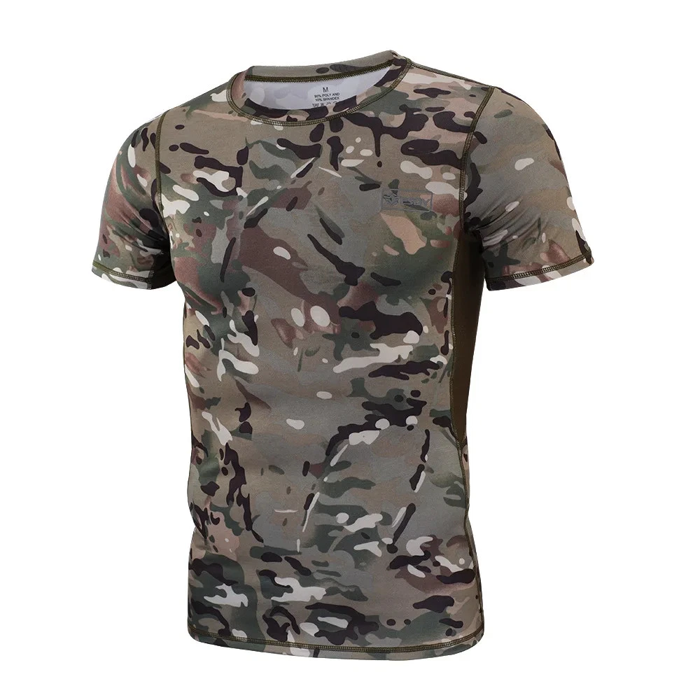 Men's Outdoor Tactical Sports T-Shirt Quick Dry Breathable Camouflage Summer Top