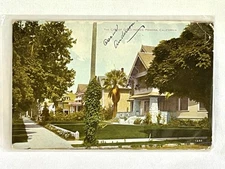 Vintage Posted 1909 Pomona Color Postcard City of Good Homes Excellent Cond