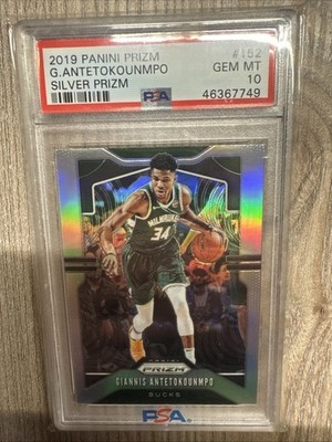 2019-20 Panini Prizm Giannis Antetokounmpo MVP Bucks Silver Prizm PSA 10 TOP!