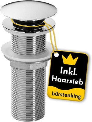 Bürstenking Ablaufgarnitur Waschbecken   Ablaufventil Mit Haarsieb   Für Waschbe