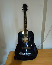 Epiphone Black Dreadnought Acoustic Guitar 6-String Right-Handed w/ Gig Bag