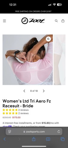Zoot Women Brides Core Tri Aero Racesuit, Short Sleeve Triathlon Suit, Swim - 第 8/14 張圖片