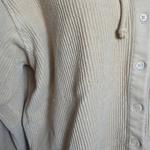 American Eagle Women's Size Small Goldenrod Yellow Ribbed Button Down Hoodie - Picture 7 of 7