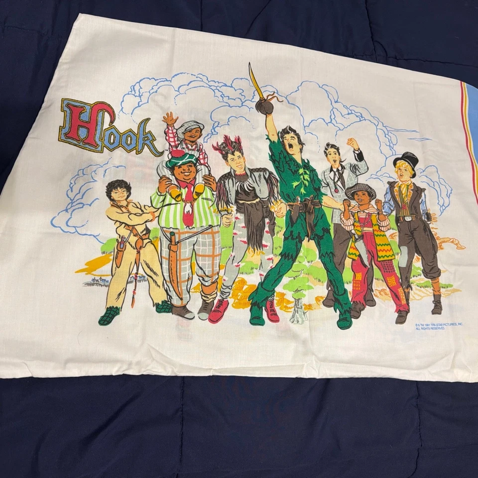 RARO De Colección 1991 Gancho Película Juego de Hojas Gemelas Robin Williams Peter Pan Tri-Star LEER Foto 2 de 4