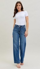Judy Blue High-Rise Double Button Wide Leg Jeans